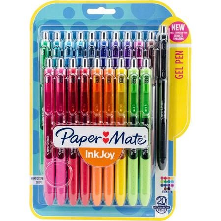 SANFORD 0.7 mm Paper Mate Inkjoy Gel Pens, Assorted Color, 20PK 1951718